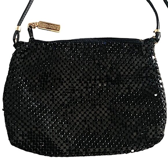 Whiting & Davis Black Mesh Crossbody Shoulder Bag - Picture 2 of 10